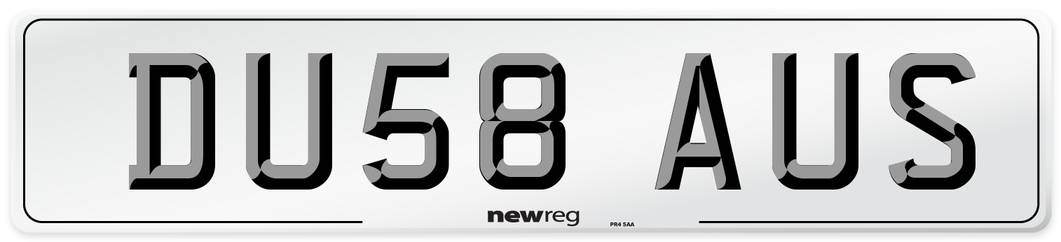 DU58 AUS Number Plate from New Reg